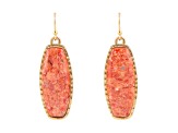 Barse Jewelry Orange Sponge Coral Gold Tone Odyssey Statement Earrings