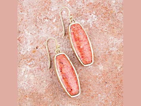 Barse Jewelry Orange Sponge Coral Gold Tone Odyssey Statement Earrings