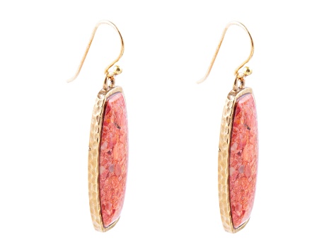 Barse Jewelry Orange Sponge Coral Gold Tone Odyssey Statement Earrings