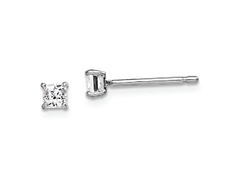 Picture of Sterling Silver Rhodium-plated 3mm Square CZ Stud Earrings