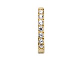 White Cubic Zirconia 14k Yellow Gold Hoops With Velvet Gift Box 0.20ctw