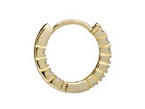 White Cubic Zirconia 14k Yellow Gold Hoops With Velvet Gift Box 0.20ctw