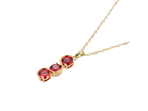 Red Cubic Zirconia 18k Yellow Gold Over Sterling Silver January Birthstone Pendant 7.32ctw