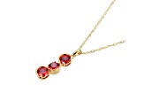 Red Cubic Zirconia 18k Yellow Gold Over Sterling Silver January Birthstone Pendant 7.32ctw