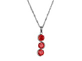 Red Cubic Zirconia Platinum Over Sterling Silver January Birthstone Pendant 7.32ctw