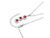 Red Cubic Zirconia Platinum Over Sterling Silver January Birthstone Pendant 7.32ctw