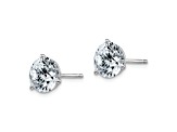 Rhodium Over 14K White Gold 2.50ct. 7.0mm Round J-K Color Moissanite Earrings