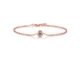 Lab Created Moissanite,18k Rose Gold Plated over Sterling Silver Solitaire Bracelet, 0.50ct