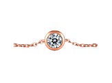 Lab Created Moissanite,18k Rose Gold Plated over Sterling Silver Solitaire Bracelet, 0.50ct