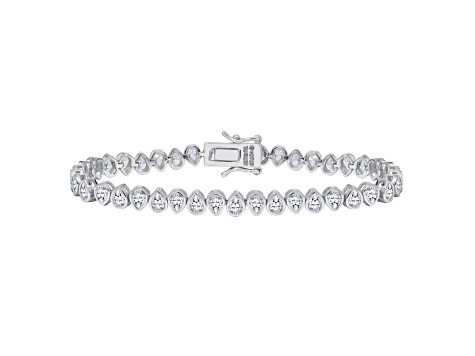 White Cubic Zirconia Platinum Over Sterling Silver Bracelet 8.05ctw