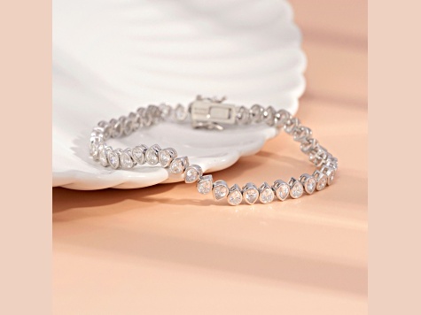 White Cubic Zirconia Platinum Over Sterling Silver Bracelet 8.05ctw