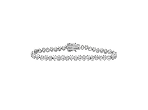 White Cubic Zirconia Platinum Over Sterling Silver Bracelet 8.05ctw ...