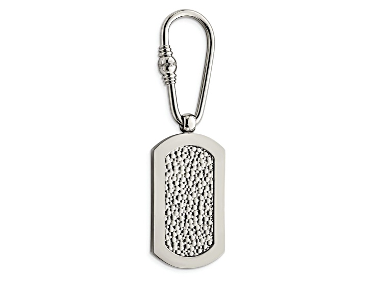 Titanium Polished Pebble Textured Key Ring