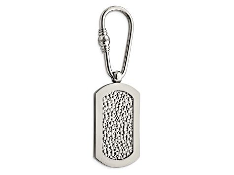 Titanium Polished Pebble Textured Key Ring