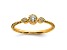 14K Yellow Gold Roped Band Petite Round Diamond Ring 0.10ctw