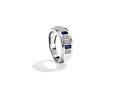 Star Wars™ Fine Jewelry R2 Series Blue Sapphire & White Diamond 14k White Gold Womens Ring 0.65ctw