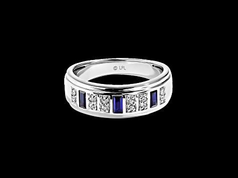 Star Wars™ Fine Jewelry R2 Series Blue Sapphire & White Diamond 14k White Gold Womens Ring 0.65ctw