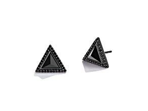 Star Wars™ Fine Jewelry Dark Armor Black Diamond & Black Onyx Rhodium Over Silver Earrings 1.50ctw