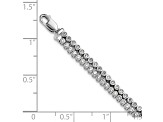 14K White Gold Lab Grown Diamond VS/SI GH, with 1 Inch Extension Double Bracelet