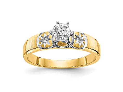 14K Yellow Gold AA Quality Engagement Ring 0.07ctw - 155X3B | JTV.com