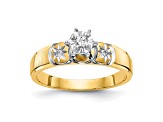 14K Yellow Gold AA Quality Engagement Ring 0.07ctw