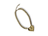 AB Crystal Gold Tone Center Heart Pendant Necklace.