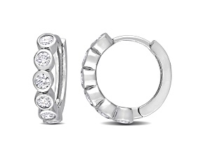 2.17ctw Cubic Zirconia Hoop Earrings in Sterling Silver