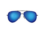 Flying Fisherman Crew Polarized Sunglasses Silver Frame/Smoke Blue Mirror Lens