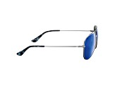 Flying Fisherman Crew Polarized Sunglasses Silver Frame/Smoke Blue Mirror Lens