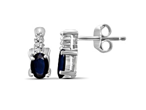 Black Sapphire Rhodium Over Sterling Silver Earrings 0.56ctw