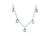 Judith Ripka 5ctw Blue Topaz Rhodium Over Sterling Silver Teardrop Necklace