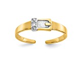 14K Yellow Gold .01ct Diamond Buckle Toe Ring