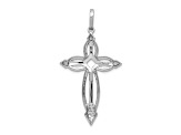 Rhodium Over 14K White Gold 1/3ct. Diamond Fancy Cross Pendant