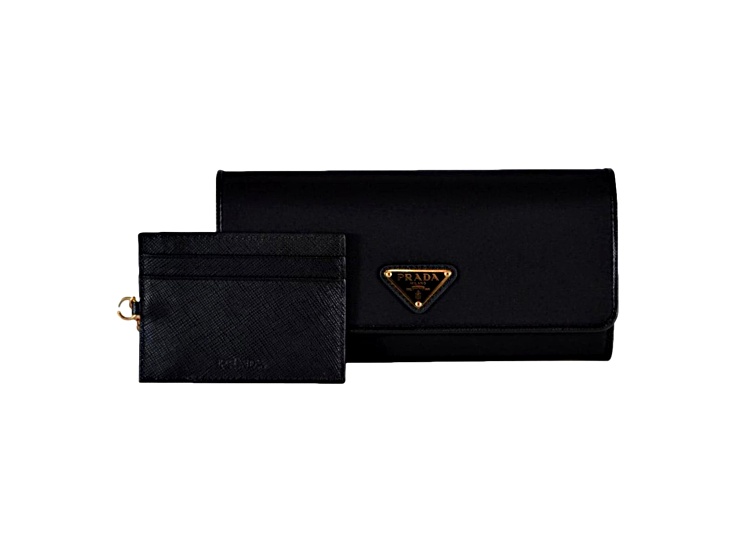 【関税＆送料込み】Prada Triangle-Logo Continental Wallet Prada Saffiano leather Continental Wallet Triangle Logo