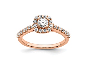 14K Rose Gold Lab Grown Diamond Complete Engagement Ring 0.767ctw