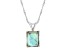 10x8mm Emerald Cut Labradorite Rhodium Over Sterling Silver Pendant With Chain