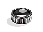 Star Wars™ Fine Jewelry Dark Armor Red Garnet & Black Diamond Rhodium Over Silver Mens Ring 0.50ctw