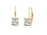 White Cubic Zirconia 14k Yellow Gold Earrings With Velvet Gift Box 1.00ctw