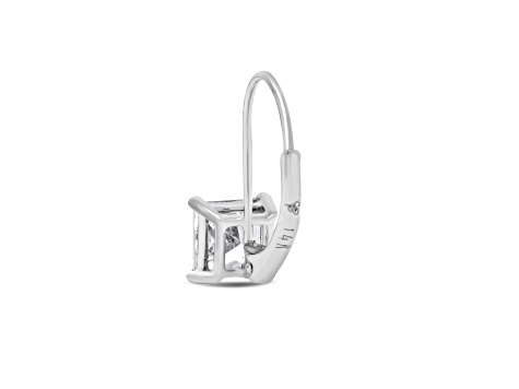 White Cubic Zirconia 14k White Gold Earrings With Velvet Gift Box 1.00ctw