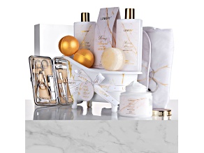 Lovery Aromatherapy Spa Gifts, 29pc Self Care Kit, Thank You Gifts, White Orchid Birthday Gifts