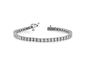 Rhodium Over 10k White Gold Illusion Setting Diamond Bracelet