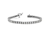 Rhodium Over 10k White Gold Illusion Setting Diamond Bracelet