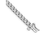 Rhodium Over 10k White Gold Illusion Setting Diamond Bracelet