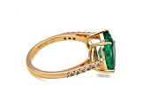 2.77 Ctw Emerald With 0.10 Ctw White Diamond Ring in 14K YG