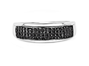 Black Diamond 925 Sterling Silver Ring Black Cluster Band Ring Gift For Women
