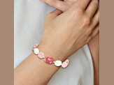 Sterling Silver Pink Agate/Quartz/Jade/Crystal with 1-inch Extension Bracelet