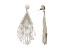 White and Gold Graduated Fringe Seed Bead Earring