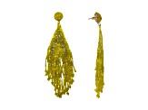 Yellow and Gold Graduated Fringe Seed Bead Earring