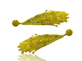 Yellow and Gold Graduated Fringe Seed Bead Earring