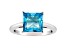 8mm Princess Cut Swiss Blue Topaz Rhodium Over Sterling Silver Ring